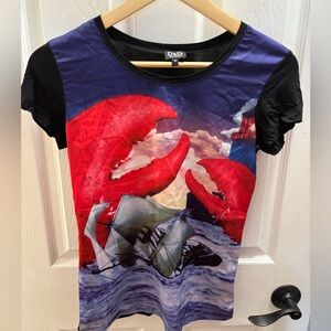 D&G Dolce & Gabbana Red and Blue Nautical Print Tee